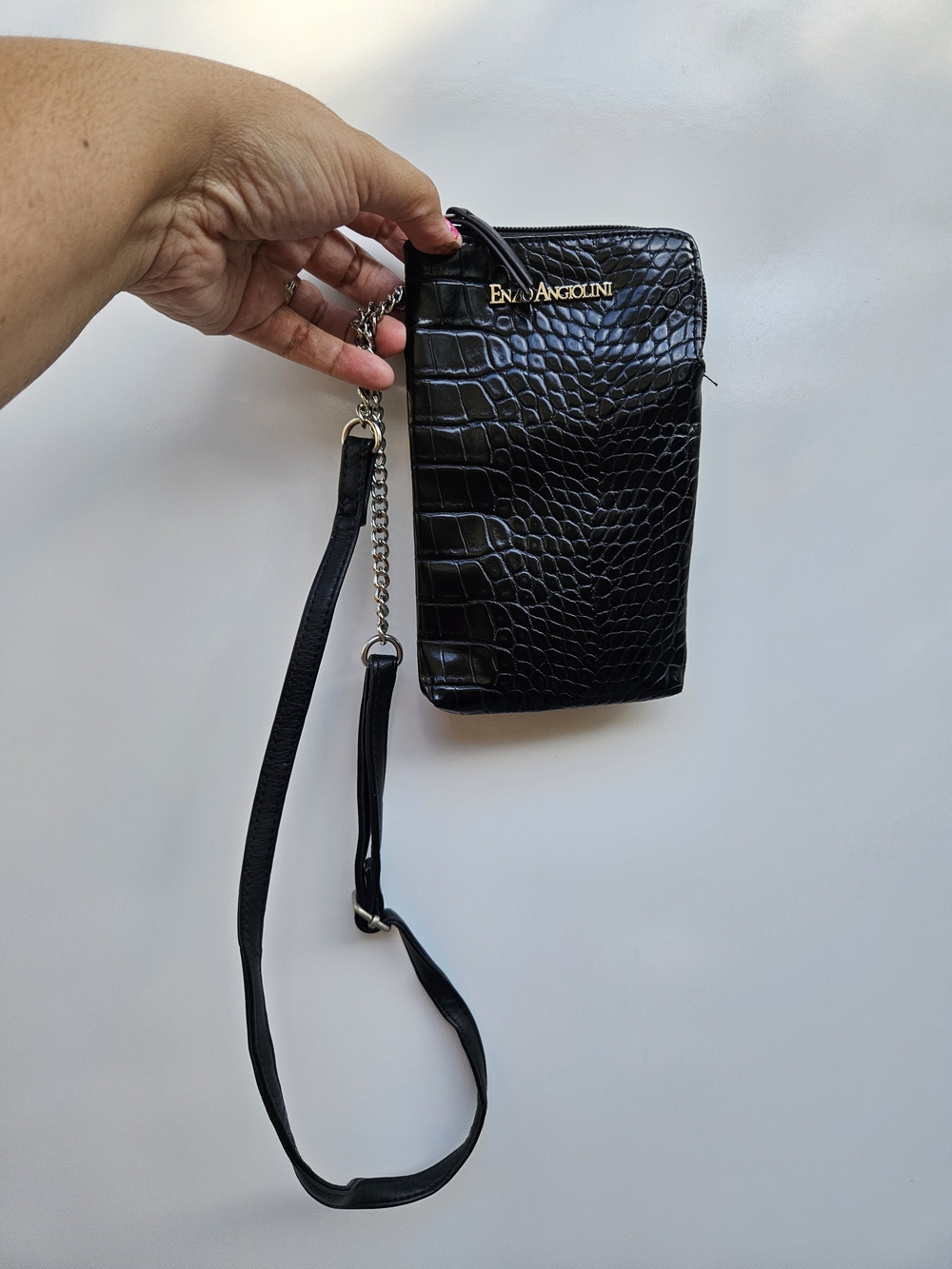 Enzo Angiolini Faux Croc Crossbody Phone Pouch